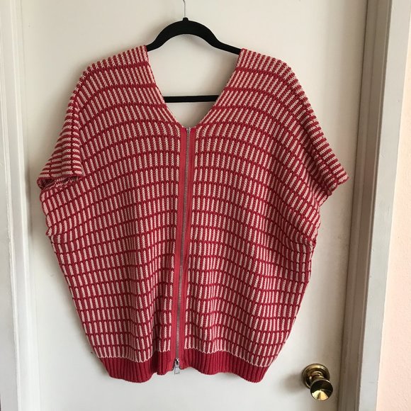 Free People Zipper Back Dolman Knit Sweater Red XS - Picture 3 of 7